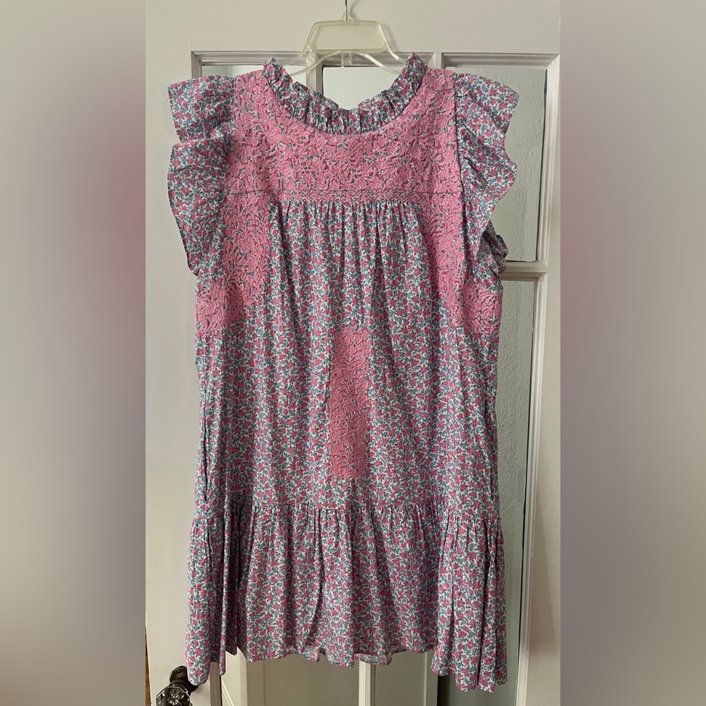 J. Marie floral ruffle dress size L. Worn once for shower in perfect condition.